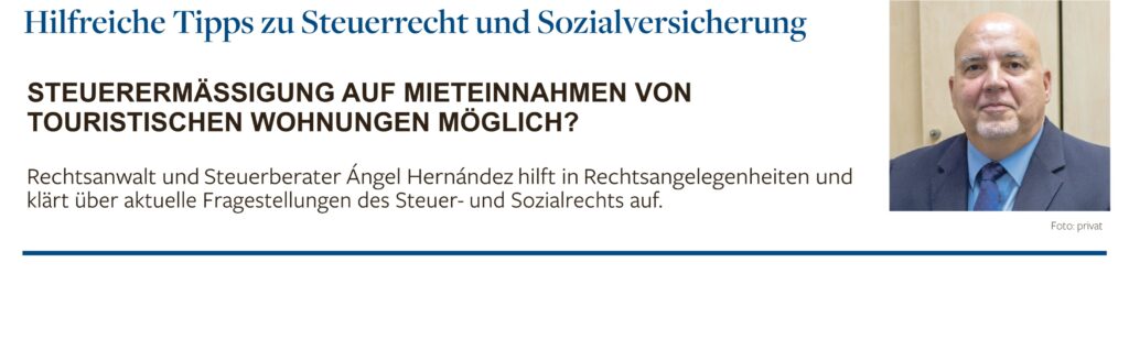 Titel Steuerermäßigung auf Mieteinnahmen von touristischen Wohnungen möglich?