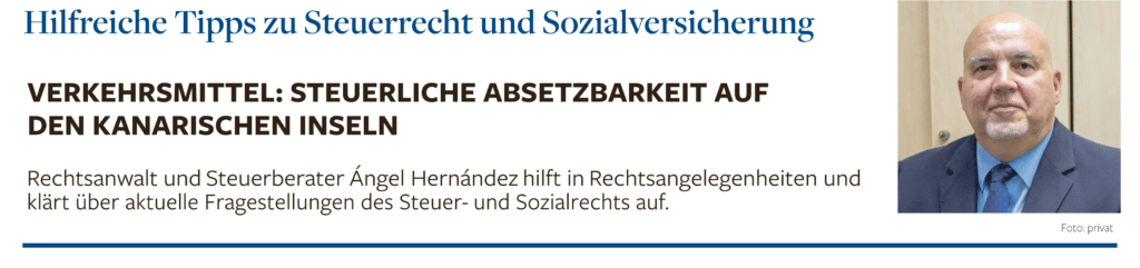 Unbenannt Verkehrsmittel: steuerliche Absetzbarkeit auf den Inseln